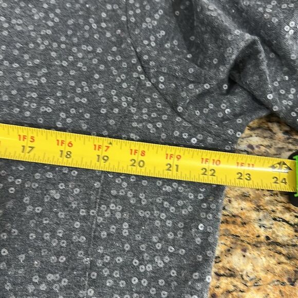 Pure Amici Gray Cotton Blend Sequined Button Down Shirt Size XL - Picture 7 of 10